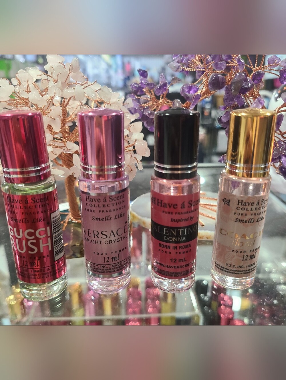 Mini Perfume Roller Set - GUCCI, VERSACE  VALENTINO & COACH
